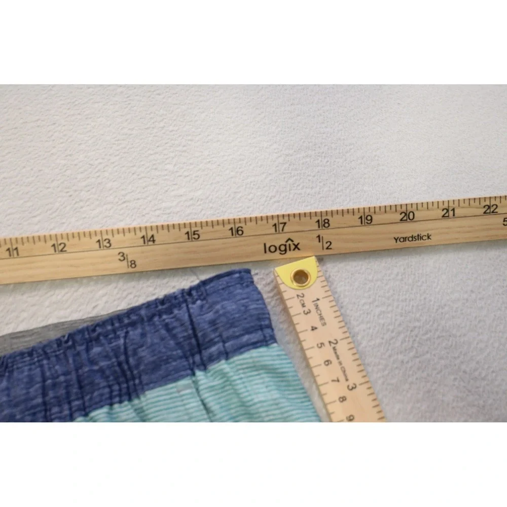 Hurley Swim Trunks Surf Shorts Mens Large Blue Teal Striped Mesh Liner Excellent